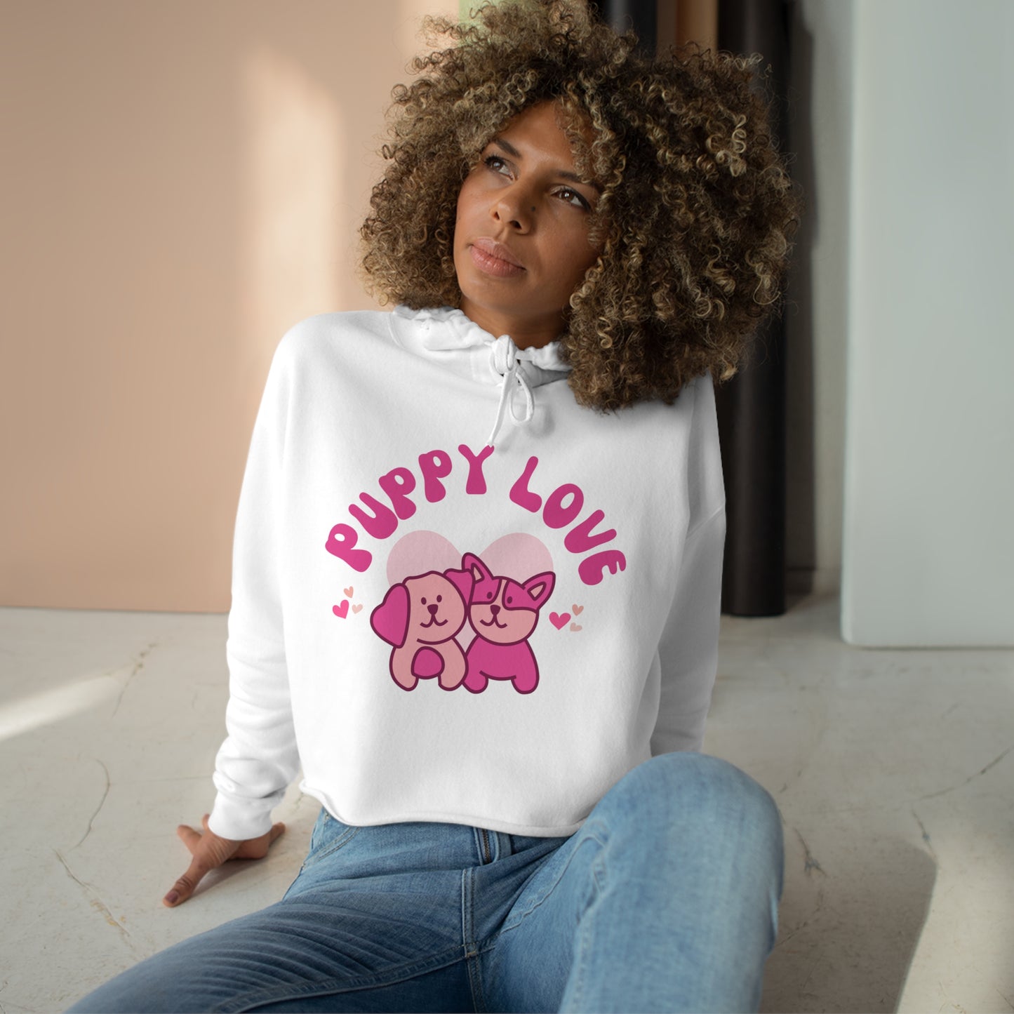 Puppy Love Crop Hoodie
