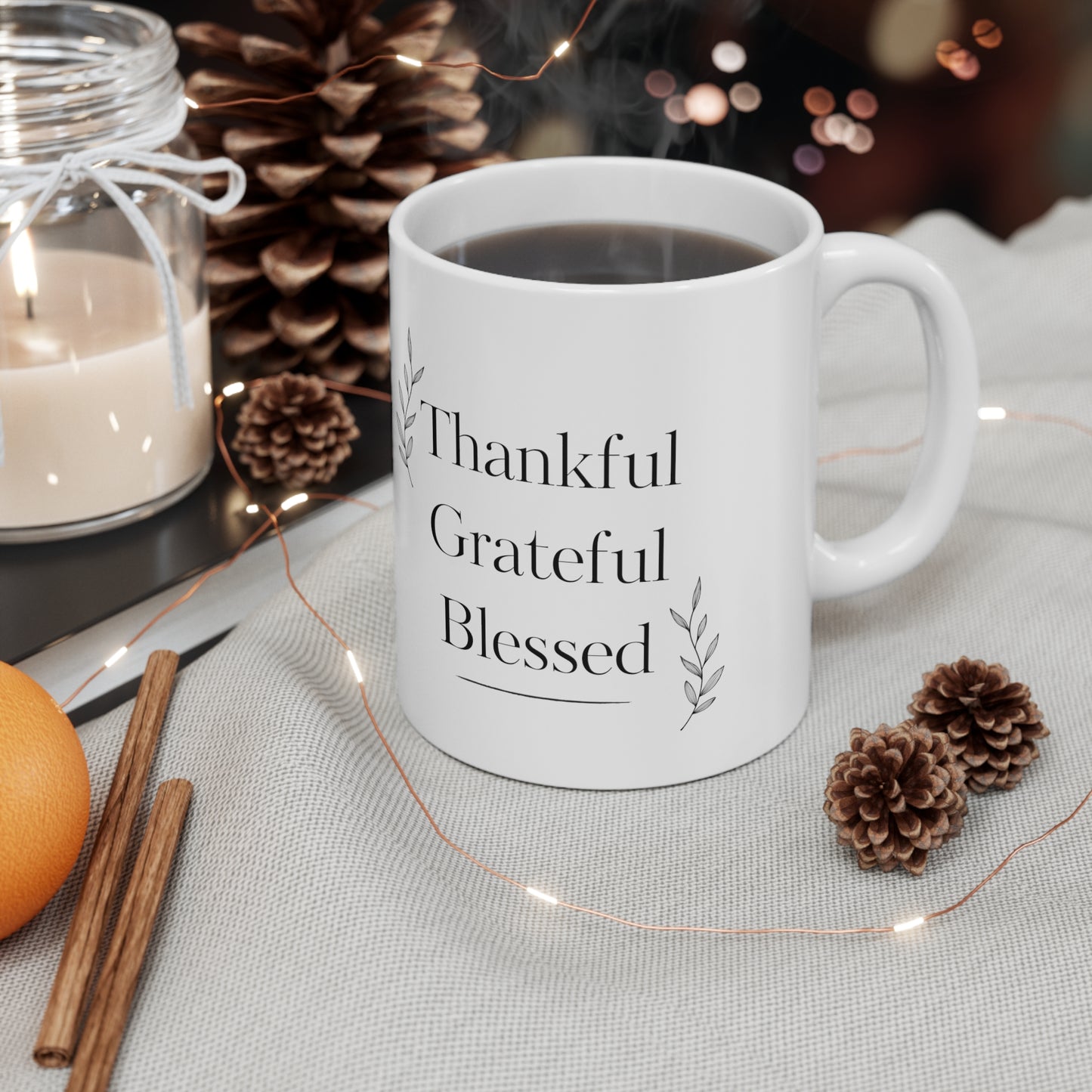 Thankful Grateful Blessed Mug 11oz