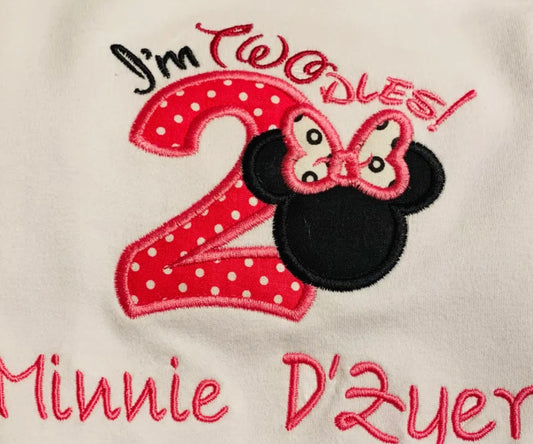 Custom Embroidered Birthday Shirt Youth Girl